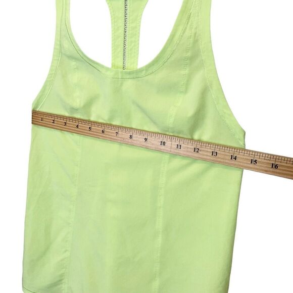 Lululemon Athletica Lightened Up Singlet Clear Mint Neon Tank Top Womens Size 2 - Picture 7 of 9